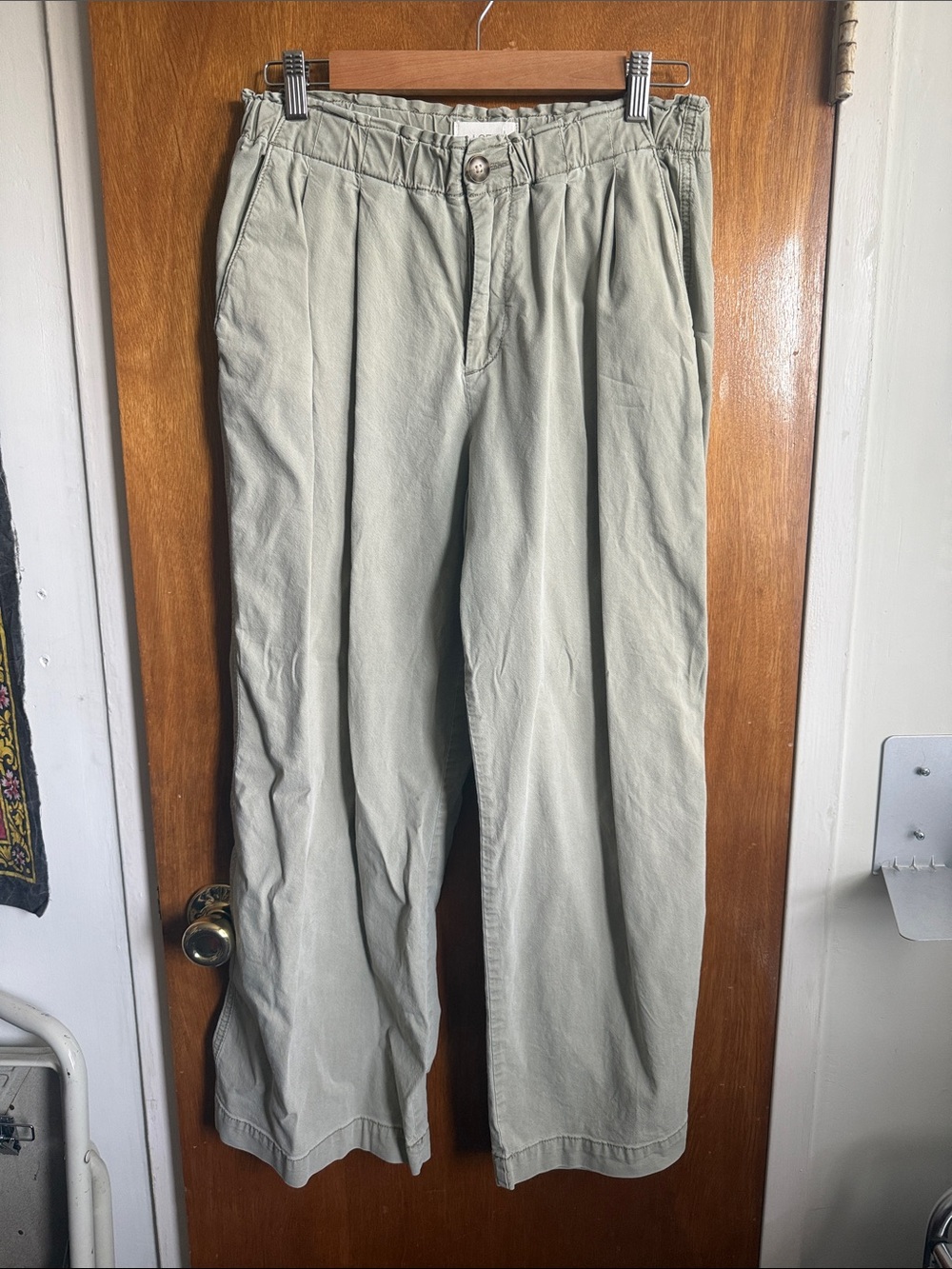 LOFT Wide Leg Pants in Light Sage